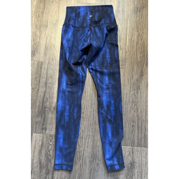 Lululemon Wunder Under Full‎ length Leggings In Nightsky Harbor Blue and Black 4 - Picture 3 of 5